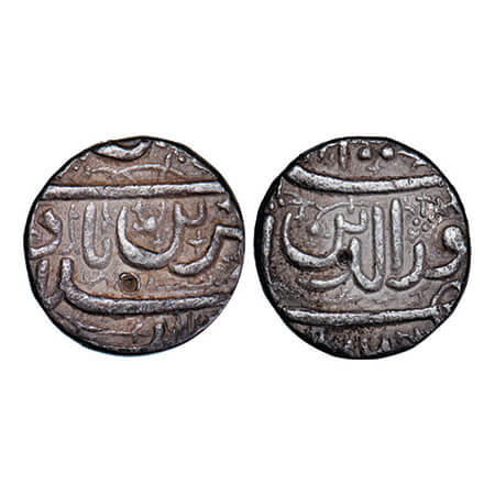 Jahangir, Silver ½ Rupee, 5.51g, Ahmedabad Mint, Muzzayen couplet, AH (10)22/ Aban month. 