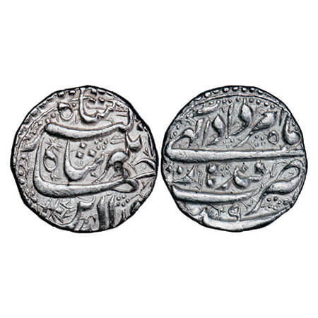 Jahangir, Silver Rupee, 11.42g, Qandahar Mint, 9 RY, Amardad Month. KM 142.2. Uncirculated