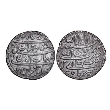 Shah Jahan I, Silver ½ Rupee, 5.50g, Patna Mint, Ilahi type, 'Tir' Month, AH 1039/3 RY. KM