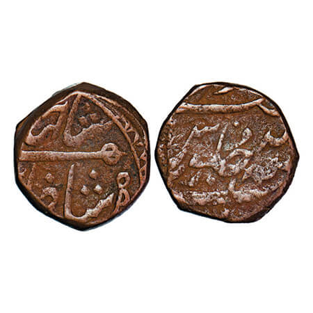Shah Jahan III (AH 1173-1174/1759-1760 AD), Copper Paisa, 14.43g, (Surat) Mint, Ahad (1) R