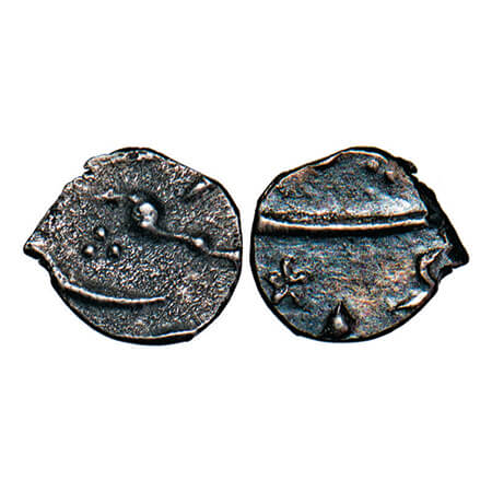 Muhammad Shah, Silver 1/32 Rupee (½ Anna), 0.35g, (Khujista Buniyad) Mint. KM.A431. Very F