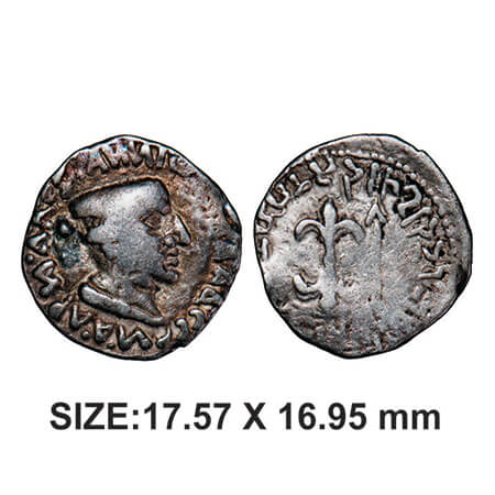 Western Kshatrpas, Ksaharata Dynasty, Nahapana, Silver Drachms, 2.25g, Obv: Bust of Nahapa