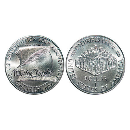 United States, Silver Dollar (0.900 silver), 26.73g, 1987, 200th Anniversary of the Consti