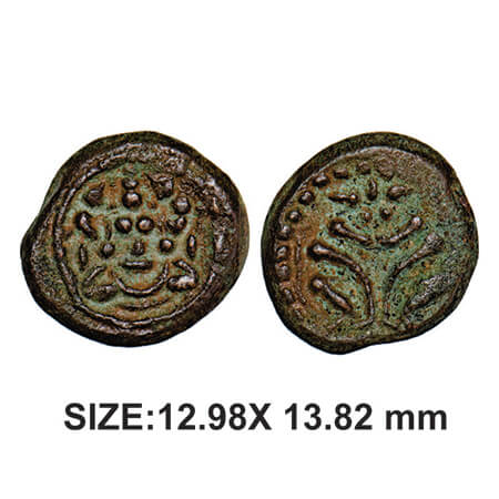 Nayaks of Senji, 1526-1544 AD, Copper, 2.91g, Obv: Seated goddess probably Lakshmi, Rev: N