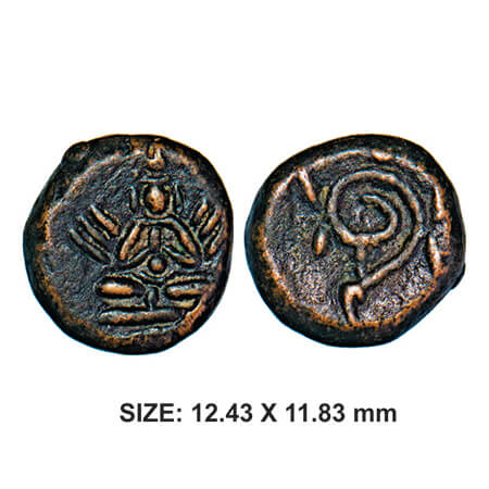 Nayakas of Senji, 16th century, 2.69g, Copper, Obv: Seated Garuda with hands folded, Rev: 