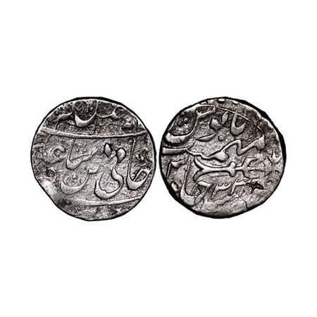 Bhopal, Silver Rupee, 11.12g, INO Shah Alam II, AH 12xx / 33 RY, Rev: double bladed sword 