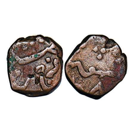 Broach, Copper Paisa, 8.46g, Nek Nam Khan ( AH 1168-1182 / 1754-1768 AD), under British Ad
