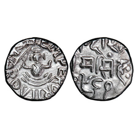 Bundi, Silver Rupee, 10.67g, Ram Singh, VS 1961 (1904 AD), INO Edward VII, seated goddess 