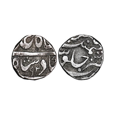 Cambay, Silver Rupee, 11.42g Hussain Yafar Khan (1841-1880 AD), Khanbayat Mint. AH (12)92/