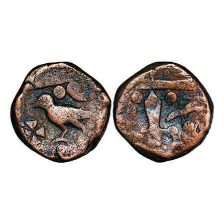 Dhar, Copper Paisa, 12.80g, Anand Rao, Unknown Mint, INO Shah Alam II, with Bird & flower 