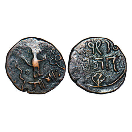 Gwalior, Copper Paisa, 12.51g, Jayaji Rao (AH 1259-1304 / 1843-1886 AD), Rajod Mint, VS 19