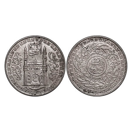 Hyderabad, Silver Rupee, 11.13g, Mir Usman Ali Khan, Farkhanda Bunyad Hyderabad Mint, AH 1