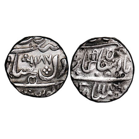Hyderabad Feudatory Narayanpett, Silver Rupee, 11.16g, Dilshadabad Mint, AH 1187, date on 