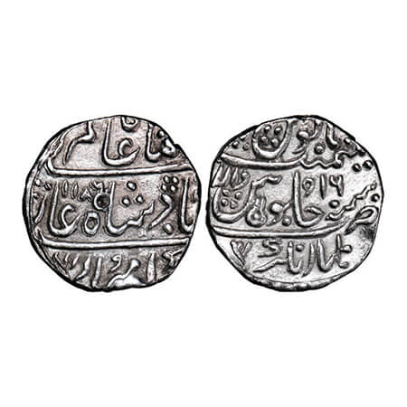 Indore, Silver Rupee, 11.30g, Ahalya Bai, Malharnagar Mint, AH 1186/16 RY, INO Shah Alam I