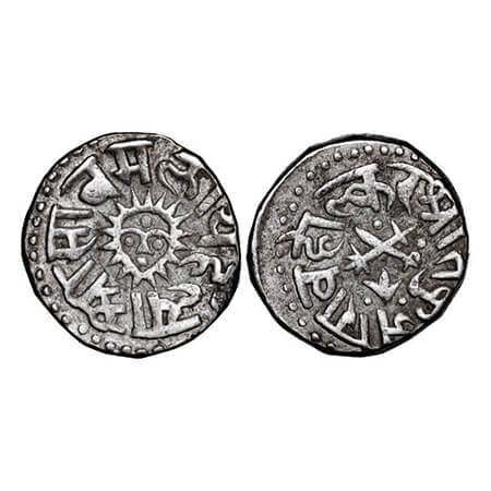 Indore, Silver Rupee, 11.17g, Tukoji Rao II (VS 1891-1943/1844-1886 AD), undated type, sun