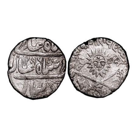 Indore, Silver Rupee, 11.13g, Shivaji Rao Holkar, Malharnagar Mint, Dump coinage, FE 1296/