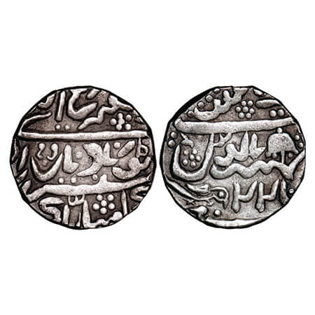 Jaisalmir, Silver Rupee, 10.52g, Ranjit Singh (1846-1864 AD), Akhey Shahi, 22 RY Frozen, D