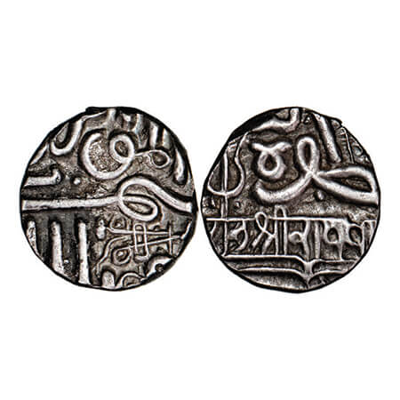 Kutch, Silver ½ Kori, 2.43g, Raydhanji I, INO Muzaffar Shah AH 978. Rajgor 67.1. Very Fine
