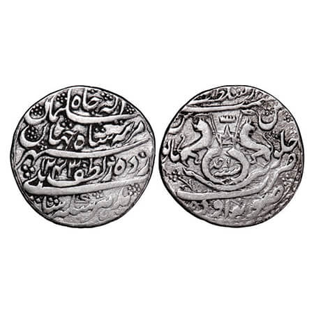 Awadh, Silver Rupee, 10.98g, Nasir ud din Haider (AH 1243-1253 / 1827-1837 AD), AH 1243/Ah
