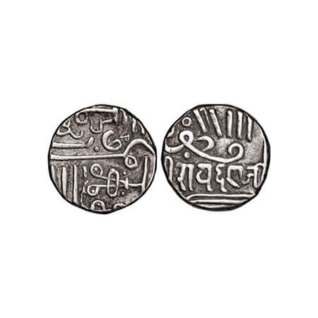 Kutch, Silver Kori, 4.64g, Raydhanji II, INO Muzaffar Shah III, AH 978 frozen. Rajgor 120.