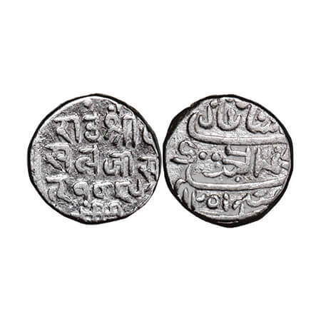 Kutch, Silver, Kori, 4.63g, Deshalji II, INO Muhammad Akbar II, VS 189(3)/1251 AH. Rajgor 