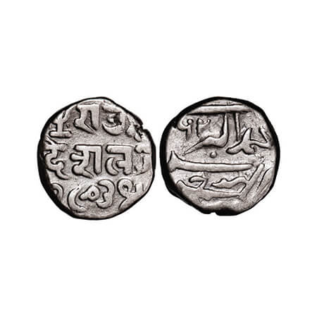 Kutch, Silver Kori, 4.58g, Deshalji II, INO Muhammad Akbar II, VS 1903. Rajgor 155.21. Ver