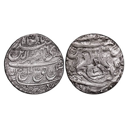 Awadh, Silver Rupee, 11.11g, Nasir ud din Haider (as king AH 1243-1253 / 1827-1837 AD), AH