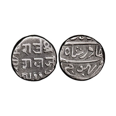 Kutch, Silver Kori, 4.61g, Deshalji II, INO Bahadur Shah II, VS 1911. Rajgor 161.8. Very F