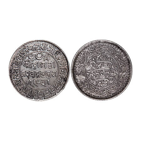 Kutch, Silver, 2 ½ Kori, 6.90g, Pragmalji II, INO Queen Victoria, VS 1931/1875 AD, reverse