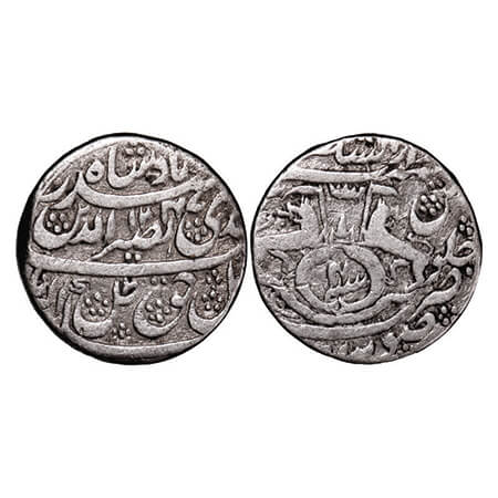 Awadh, Silver Rupee, 10.91g, Nasir ud din Haider (as king AH 1243-1253 / 1827-1837 AD), AH