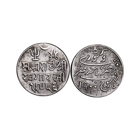 Kutch, Silver Kori, 4.65g, Khengarji III, INO Victoria Empress, VS 1956/1900 AD. Rajgor 20