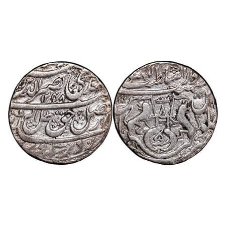Awadh, Silver Rupee, 10.97g, Nasir ud din Haider (as king AH 1243-1253 / 1827-1837 AD), AH