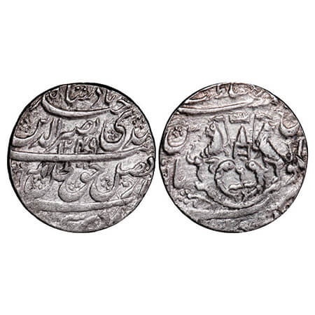 Awadh, Silver Rupee, 11.13g, Nasir ud din Haider (as king AH 1243-1253 / 1827-1837 AD), AH