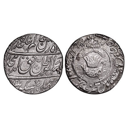 Awadh, Silver Rupee, 11.18g, Amjad Ali Shah (as king AH 1258-1263 / 1842-1847 AD), AH 1258