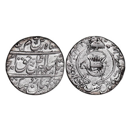 Awadh, Silver Rupee, 11.09g, Amjad Ali Shah (as king AH 1258-1263 / 1842-1847 AD), AH 1259