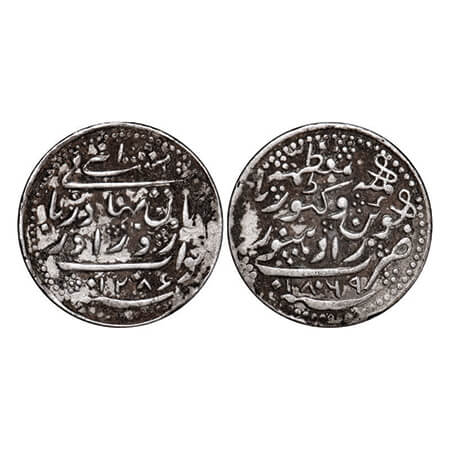 Radhanpur, Silver 8 Annas (½ Rupee), 5.26g, Zorawar Khan (AH 1291-1313/ 1874-1895 AD), Has