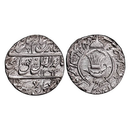 Awadh, Silver Rupee, 11.06g, Amjad Ali Shah (as king AH 1258-1263 / 1842-1847 AD), AH 1263