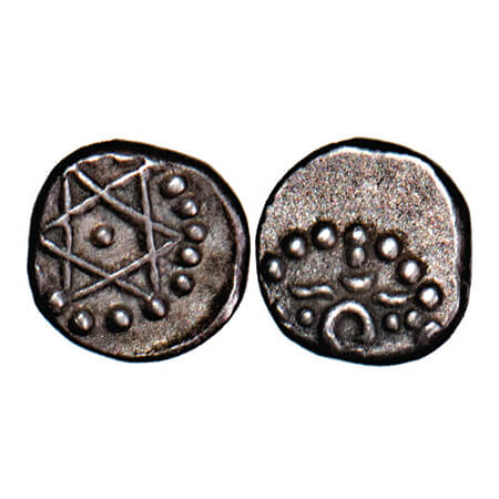 Travancore, Silver ½ / Chinna Chukram, 0.20g, Avittam Thirunal Bala Rama Varma (ME 973-986