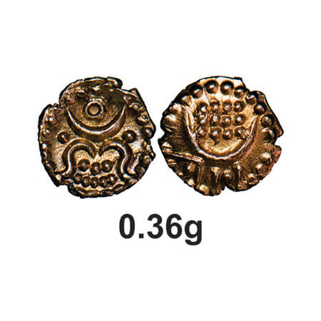 Travancore, Gold Anantharayan Fanam, 0.37g, Rani Gouri Lakshmi Bayi (ME 986-990/1810-1815 