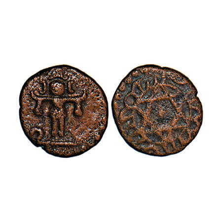 Travancore, Copper 2 Cash, 1.08g, Uthram Tirunal Marthanda Varma (ME 1022-1032 / 1847-1860