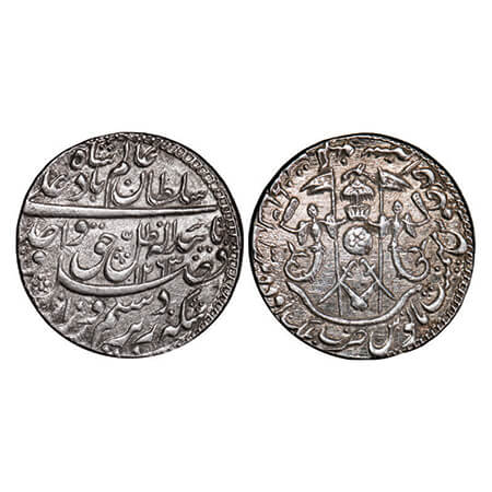 Awadh, Silver Rupee, 11.12g, Wajid Ali Shah (as king AH 1263-1272 / 1847-1856 AD), AH 1263
