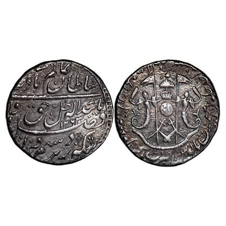 Awadh, Silver Rupee, 11.16g, Wajid Ali Shah (as king AH 1263-1272 / 1847-1856 AD), AH 1263