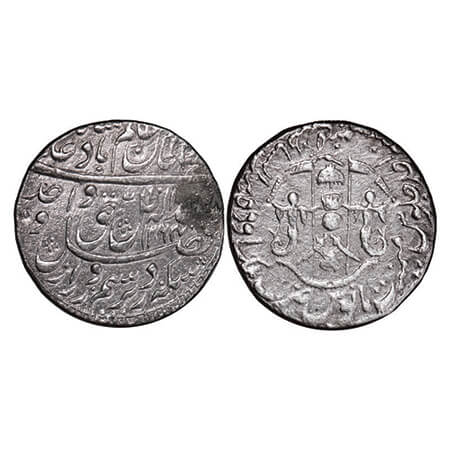 Awadh, Silver Rupee, 11.07g, Wajid Ali Shah (as king AH 1263-1272 / 1847-1856 AD), AH 1264