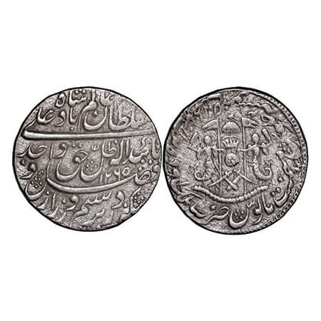 Awadh, Silver Rupee, 11.05g, Wajid Ali Shah (as king AH 1263-1272 / 1847-1856 AD), AH 1265