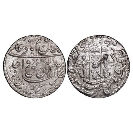 Awadh, Silver Rupee, 11.17g, Wajid Ali Shah (as king AH 1263-1272 / 1847-1856 AD), AH 1269