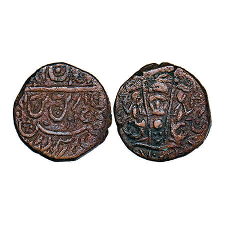 Awadh, Copper Falus, 11.67g, Wajid Ali Shah (AH 1263-1272, 1847-1856 AD), AH 1270, Crude T