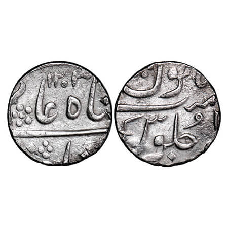Baroda, Silver Rupee, 11.50g, Regent Fateh Singh, Baroda Mint, AH 1203, scimitar symbol. K