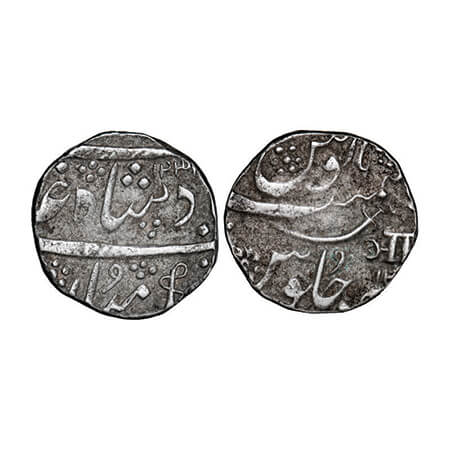 Baroda, Silver Rupee, 11.50g, Anand Rao (AH 1215-1235 / 1800-1819 AD), (Baroda Mint), INO 