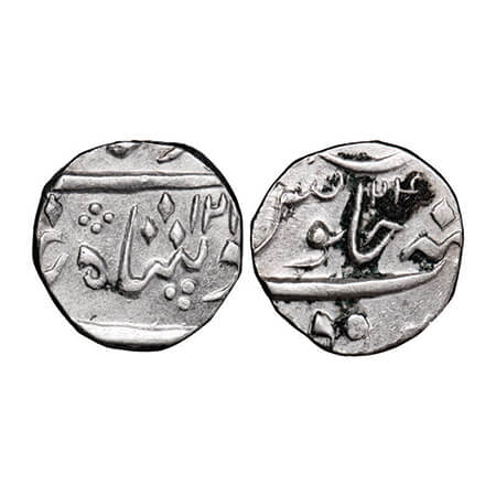 Baroda, Silver ½ Rupee, 5.70g, Sayaji Rao II (AH 1235-1264 / 1819-1847 AD), Baroda Mint, A