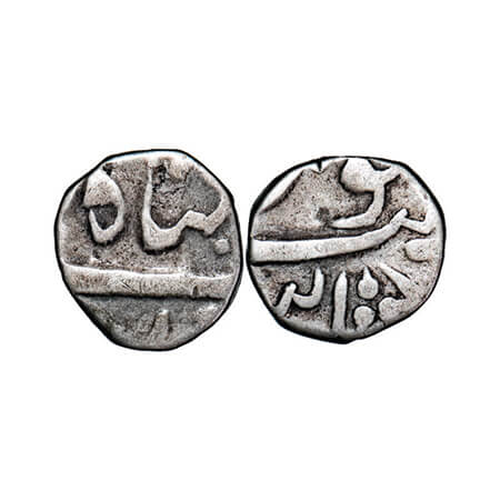 Baroda, Silver ¼ Rupee, 2.77g, Ganpat Rao (1847-1856 AD), Baroda Mint, with initials ('Ga 